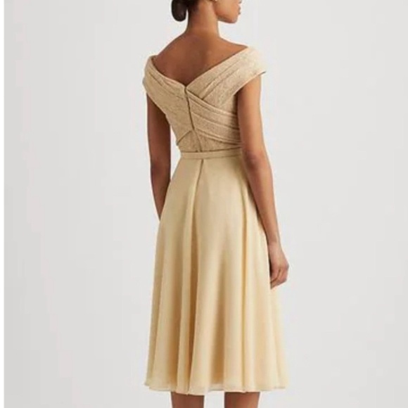 Lauren Ralph Lauren BLACK LABEL Sequin Off-Shoulder Cocktail Dress Size 2 - Picture 4 of 17